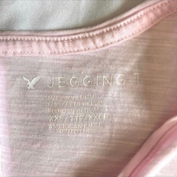 American Eagle AEO Womens Top XXS Pink Jegging T Tee Shirt Hi Lo Round Neck MINT - Picture 3 of 10